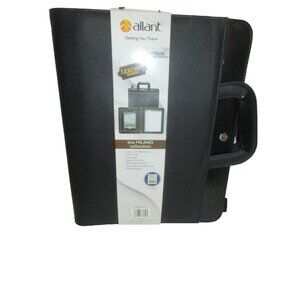 Allant Milano Leather Padfolio With Strap & Tablet Holder Black Organizer New